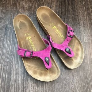 Birkenstock Gizeh Pink & Brown Sandals